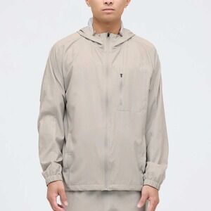 stance mens Windbreaker Jacket Lightweight Performance Warm UP Full Zip Beige